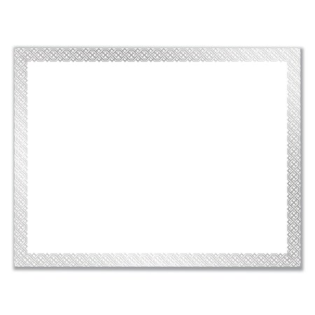 GREAT PAPERS! Foil Border Certificates, 8.5 x 11, White/Silver, Braided, PK15 963027